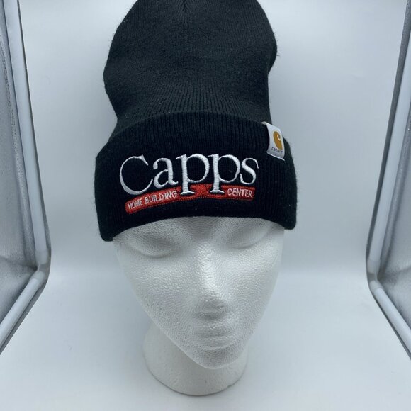 Capps Home Building Center Black Beanie Hat Knit Carhartt Stocking Cap Winter - Picture 1 of 11